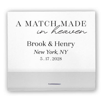 A Match Made in Heaven Matchbooks Custom Wedding Favors Matches