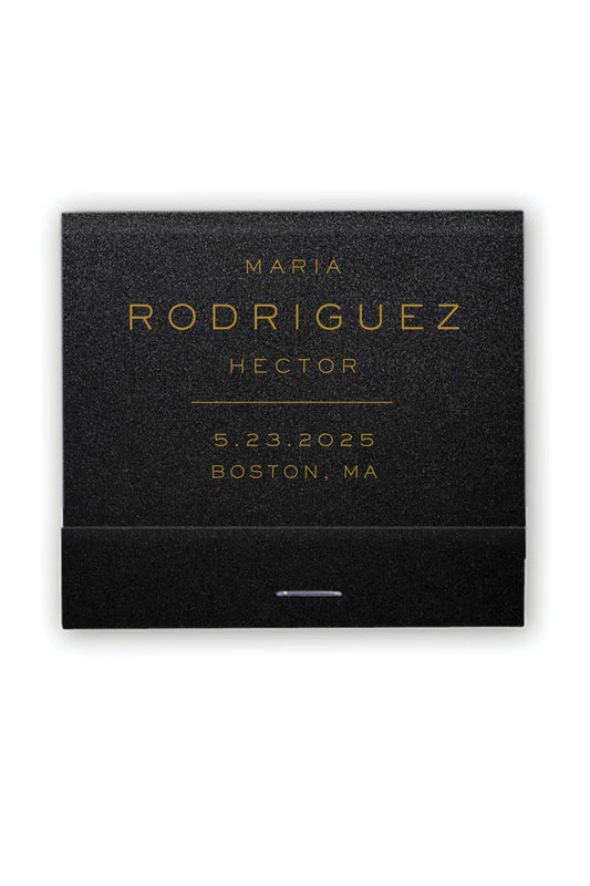 Minimalist Wedding Matches Personalized Matchbooks