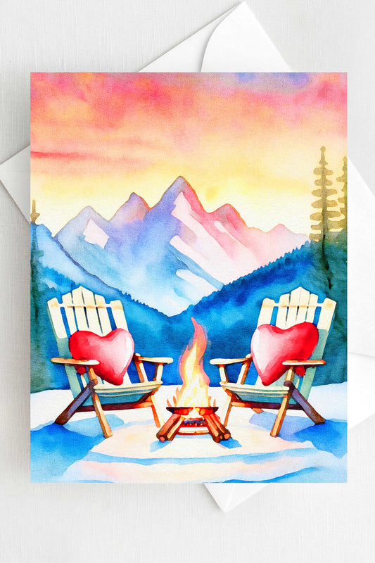 Warm and Cozy Camping Valentine's Day Card VD002 - Wholesale