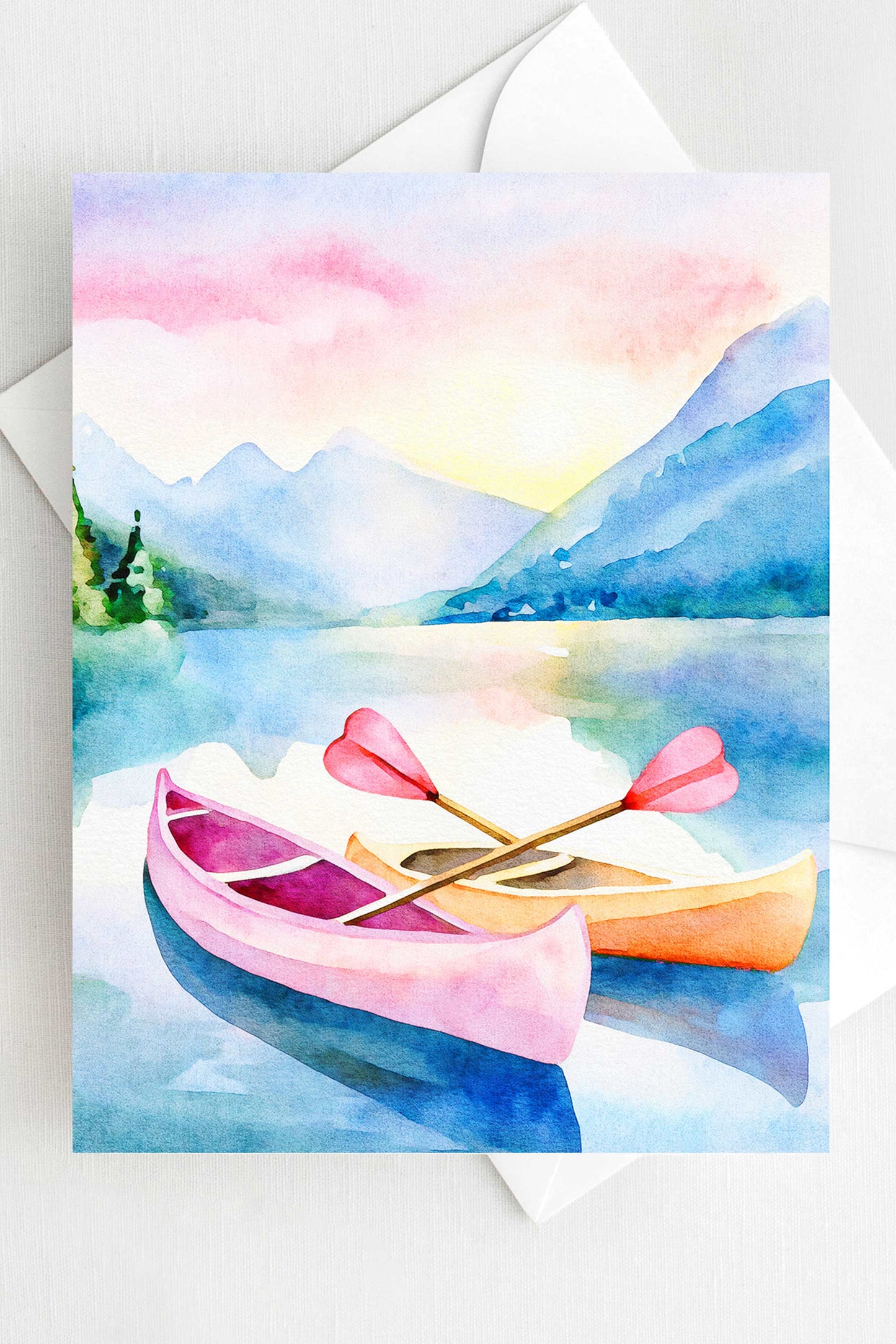 Cozy Canoe Camping Valentine's Day Card VD006 - Wholesale