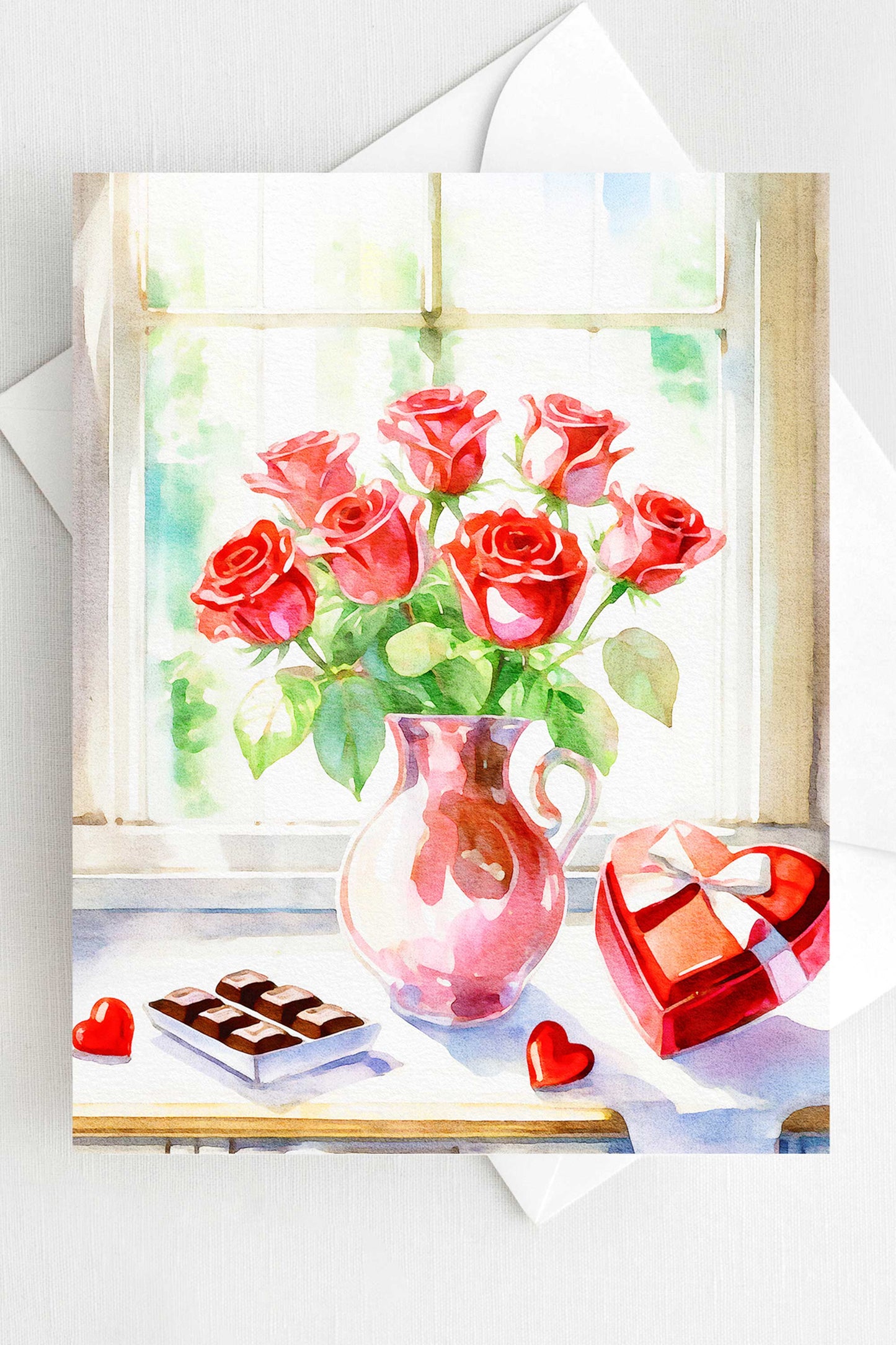 Chocolates and Roses Valentine's Day Card VD009 - Wholesale