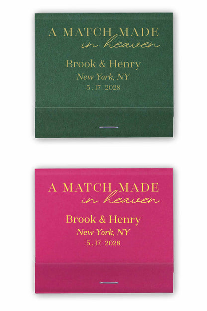 A Match Made in Heaven Matchbooks Custom Wedding Favors Matches