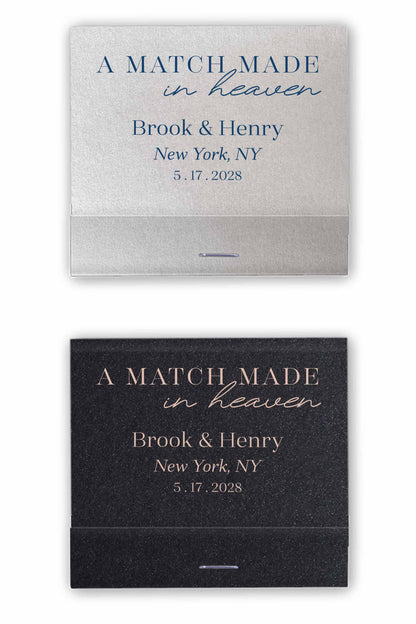 A Match Made in Heaven Matchbooks Custom Wedding Favors Matches