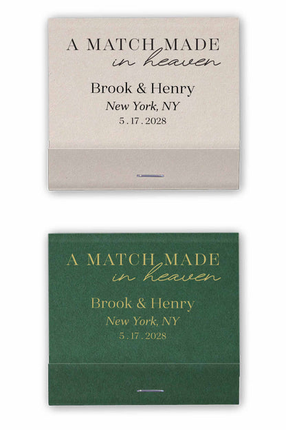 A Match Made in Heaven Matchbooks Custom Wedding Favors Matches