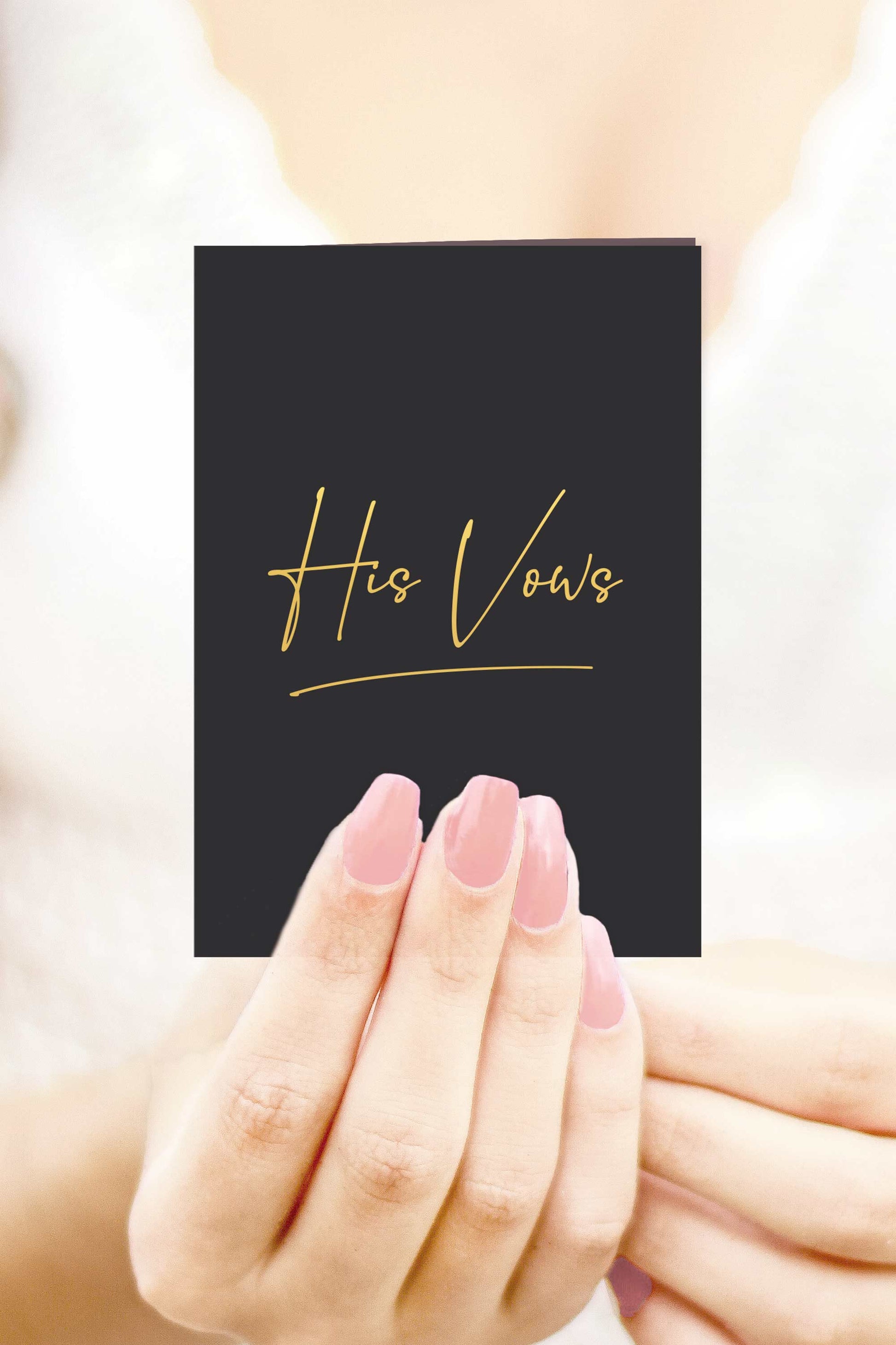 Vow Books - His and Hers Vow Books Set - White and Black with Gold Foil - Tea and Becky