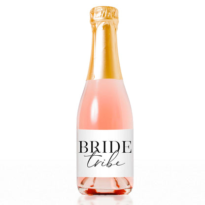 Bride Tribe Mini Champagne Bottle Labels - Tea and Becky