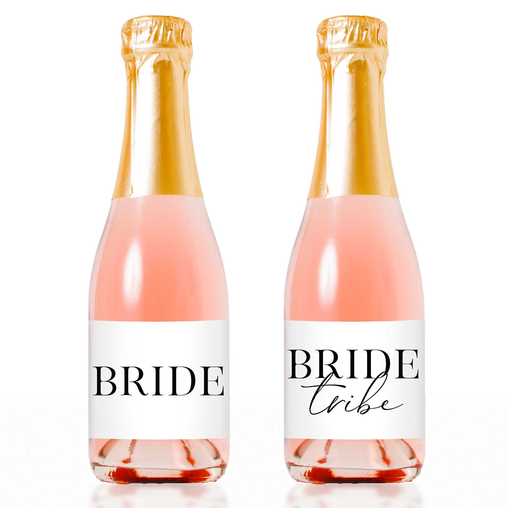 Bride Tribe Mini Champagne Bottle Labels - Tea and Becky