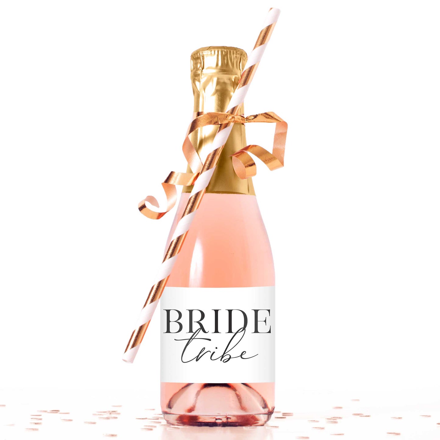 Bride Tribe Mini Champagne Bottle Labels - Tea and Becky