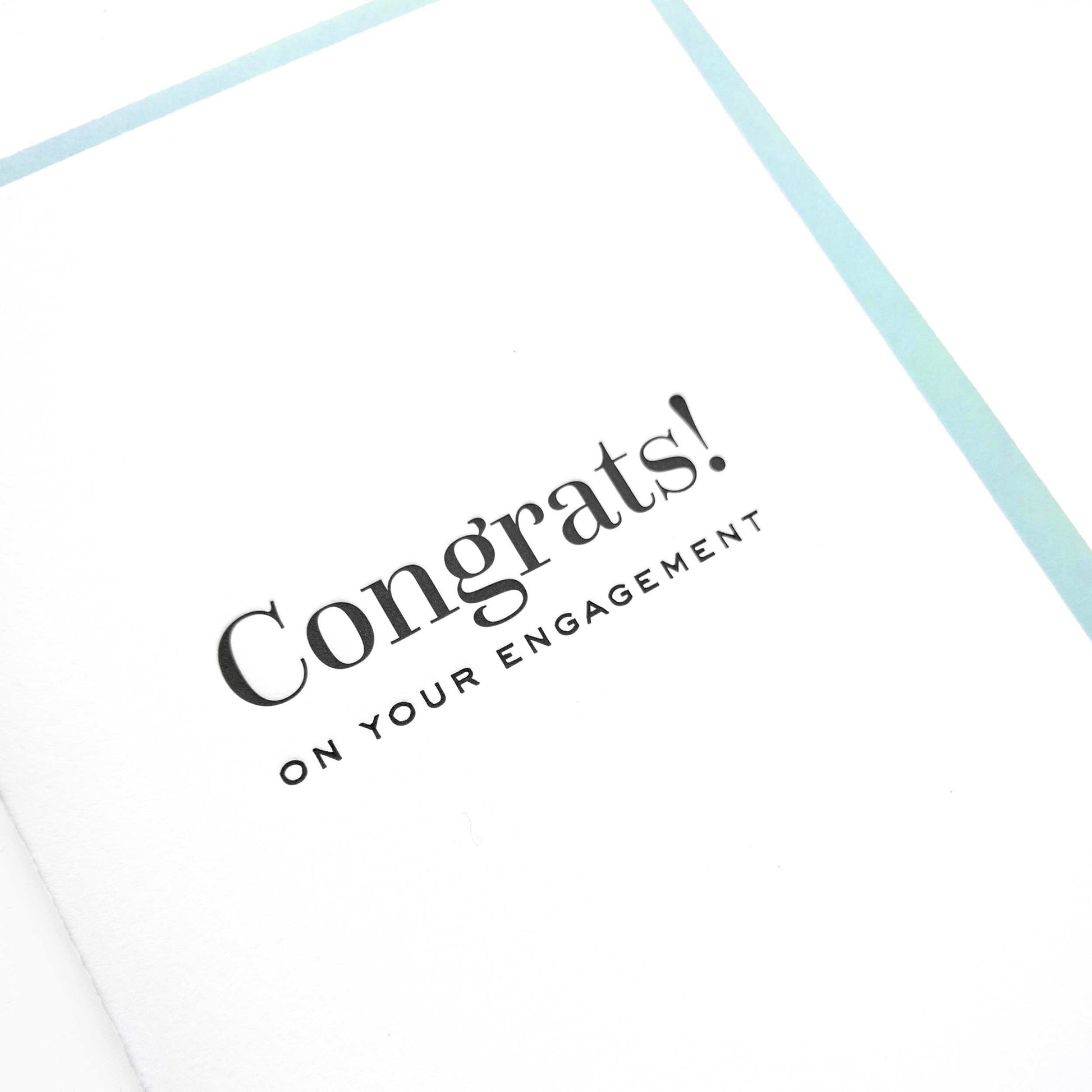 Congrats on your Engagement Letterpress Greeting Card - Tea and Becky