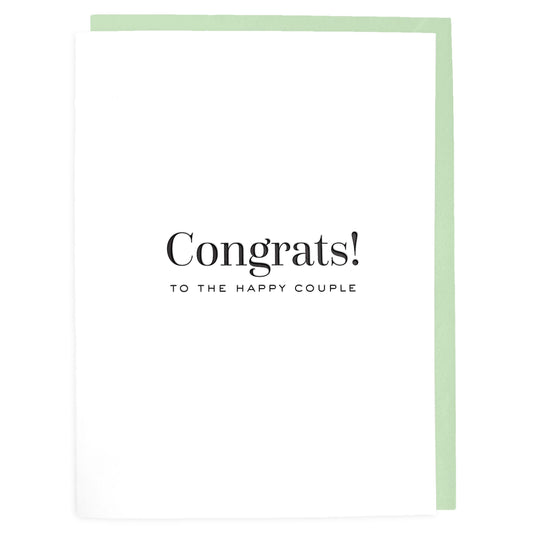 Congrats to the Happy Couple Card - Letterpress Greeting Card - Tea and Becky