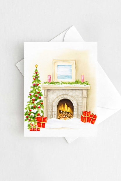 Fireplace Christmas Card Holiday Gift H037 - Wholesale