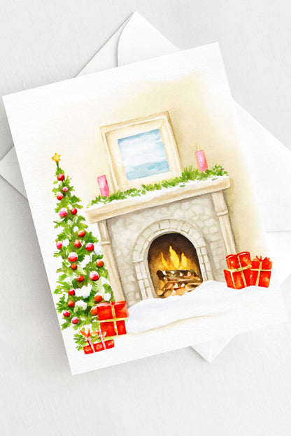 Fireplace Christmas Card Holiday Gift H037 - Wholesale