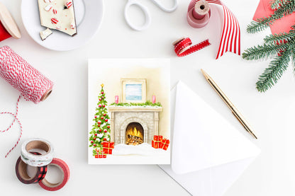 Fireplace Christmas Card Holiday Gift H037 - Wholesale