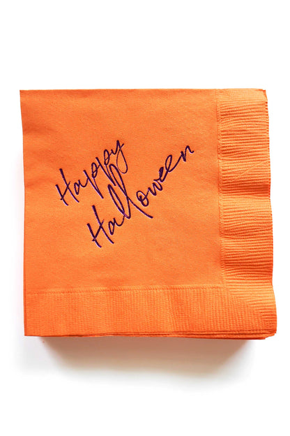 Happy Halloween Cocktail Napkins Orange