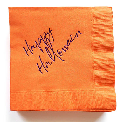 Happy Halloween Cocktail Napkins Orange - Wholesale