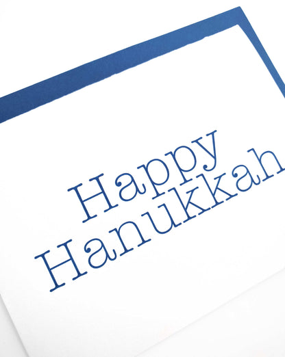 Happy Hanukkah Letterpress Card - Tea and Becky