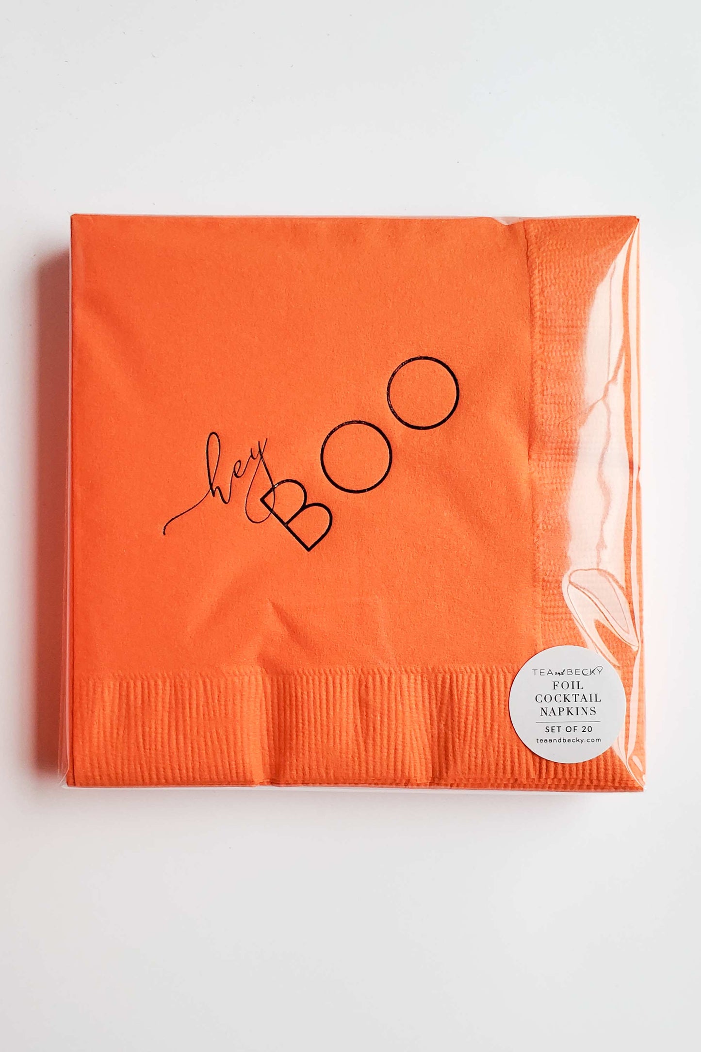 Hey Boo Halloween Cocktail Napkins Orange - Wholesale