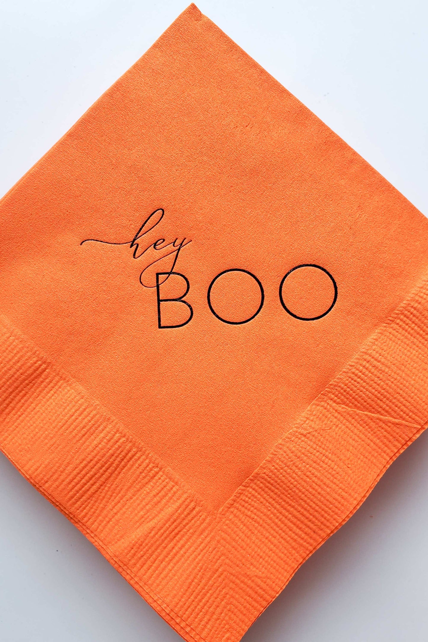 Hey Boo Halloween Cocktail Napkins Orange