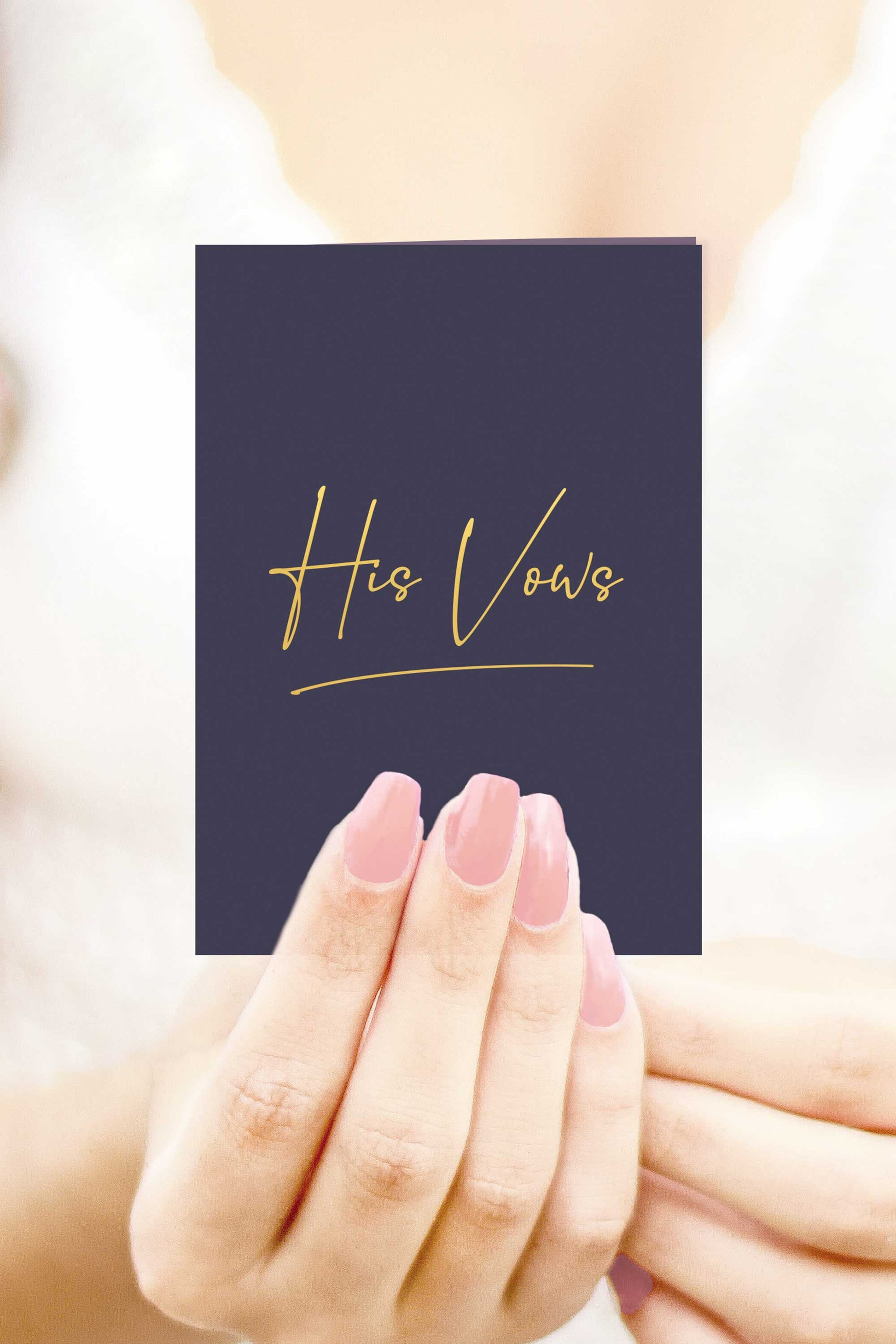 His and Hers Vow Books Set - White and Navy with Gold Foil - Tea and Becky