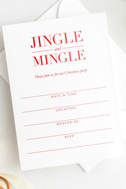 Jingle and Mingle Fill-In Christmas Party Invitations - Wholesale