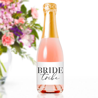 Bride Tribe Mini Champagne Bottle Labels - Tea and Becky