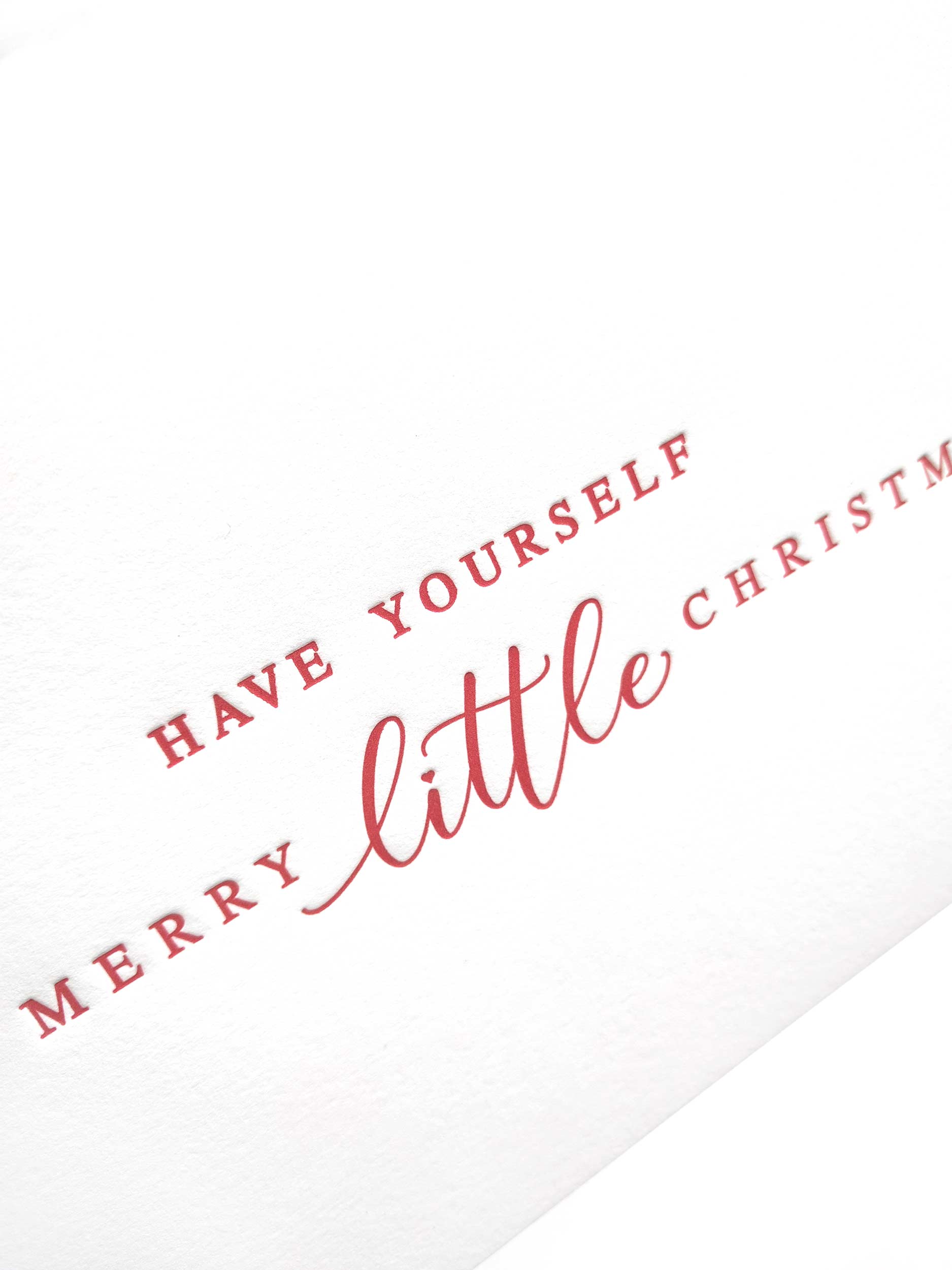 A Merry Little Christmas Letterpress Card - Tea and Becky