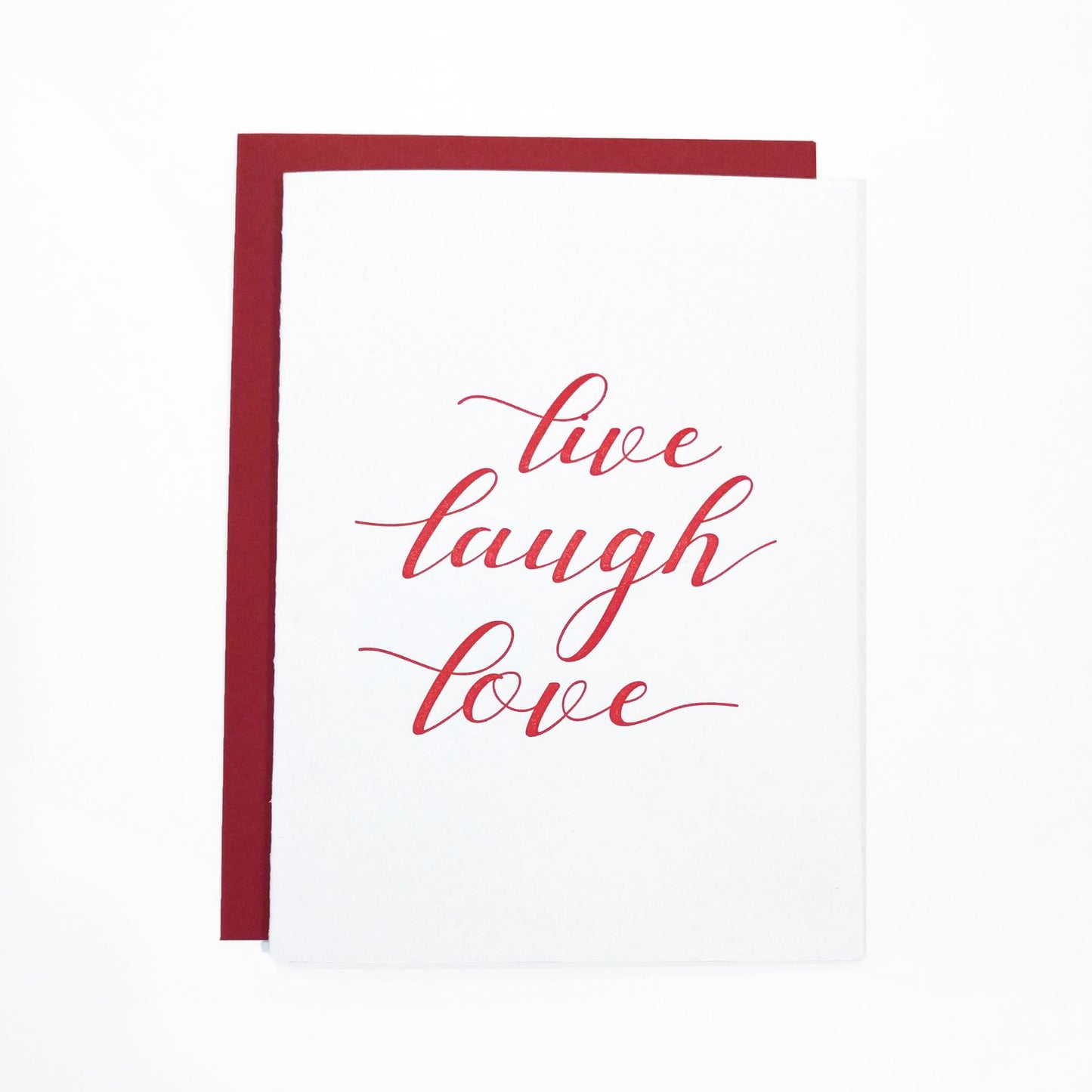 Live Laugh Love Letterpress Greeting Card - Tea and Becky