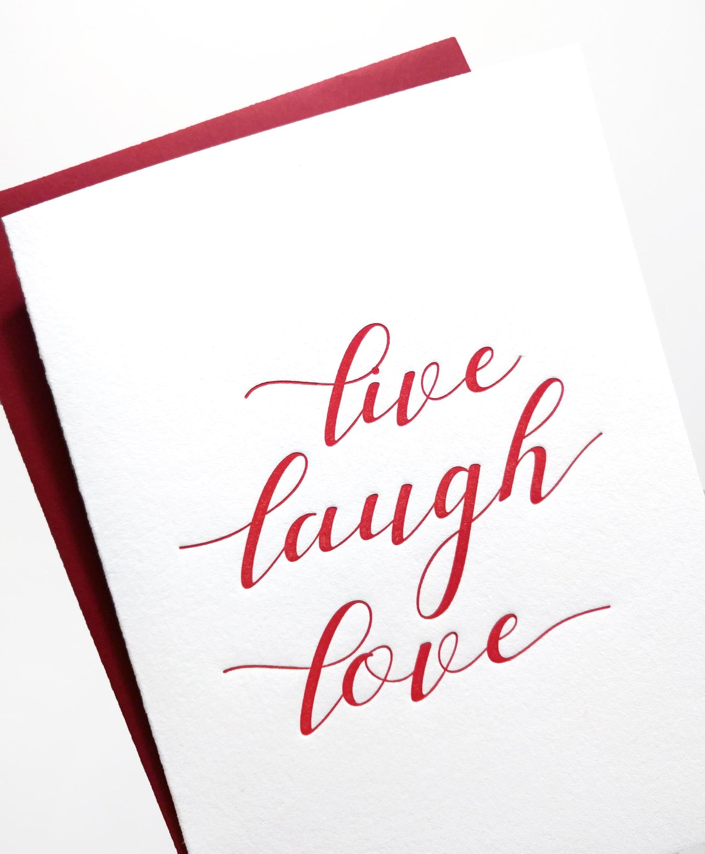 Live Laugh Love Letterpress Greeting Card - Tea and Becky