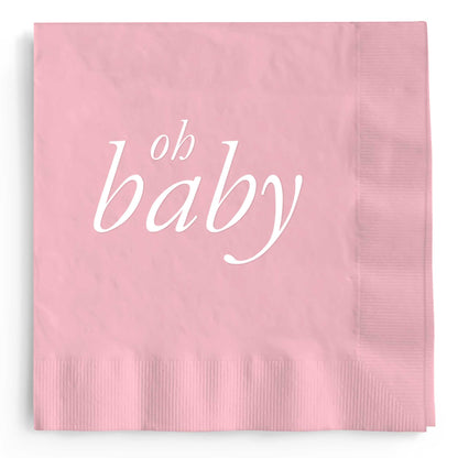 Oh Baby Napkins - Pink - Set of 25 - Tea and Becky