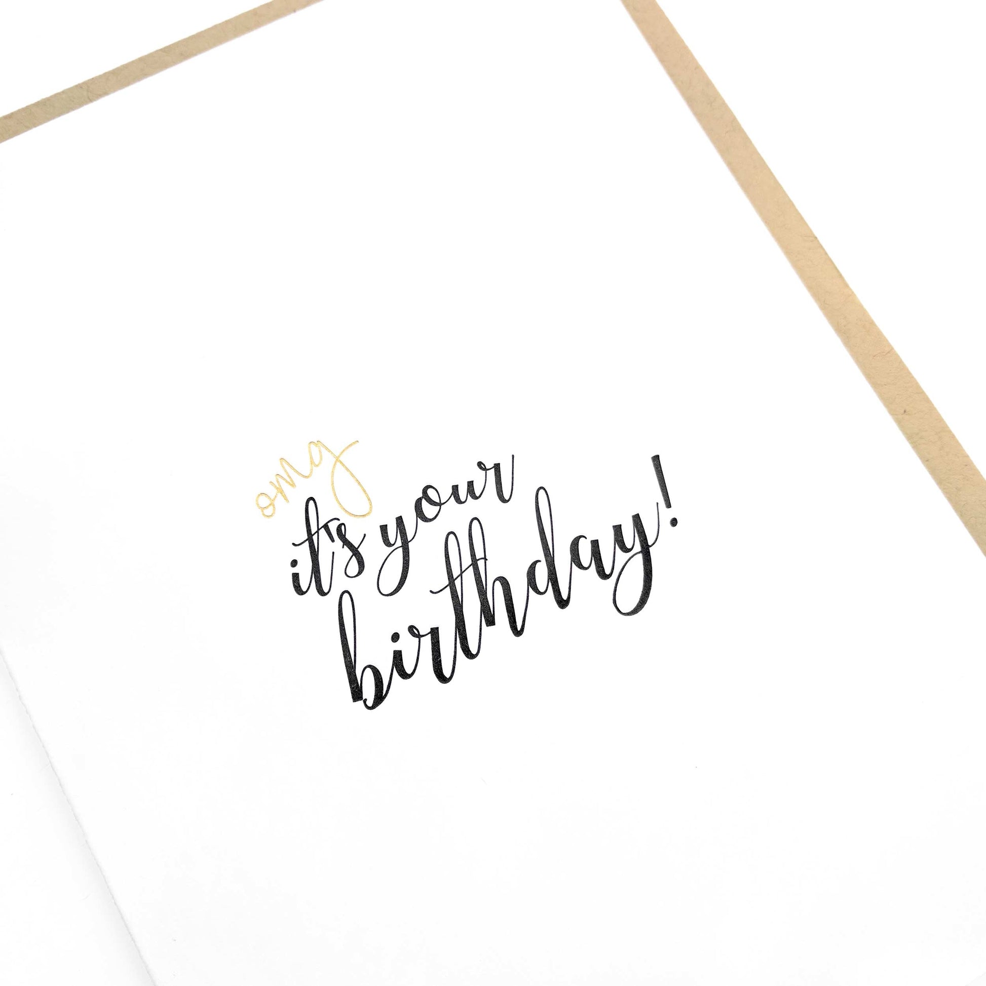 OMG It's Your Birthday Card - Letterpress Greeting Card - Tea and Becky