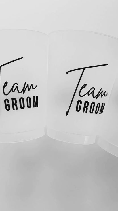 Team Groom Cups Shatterproof Plastic Bachelor Party Cup