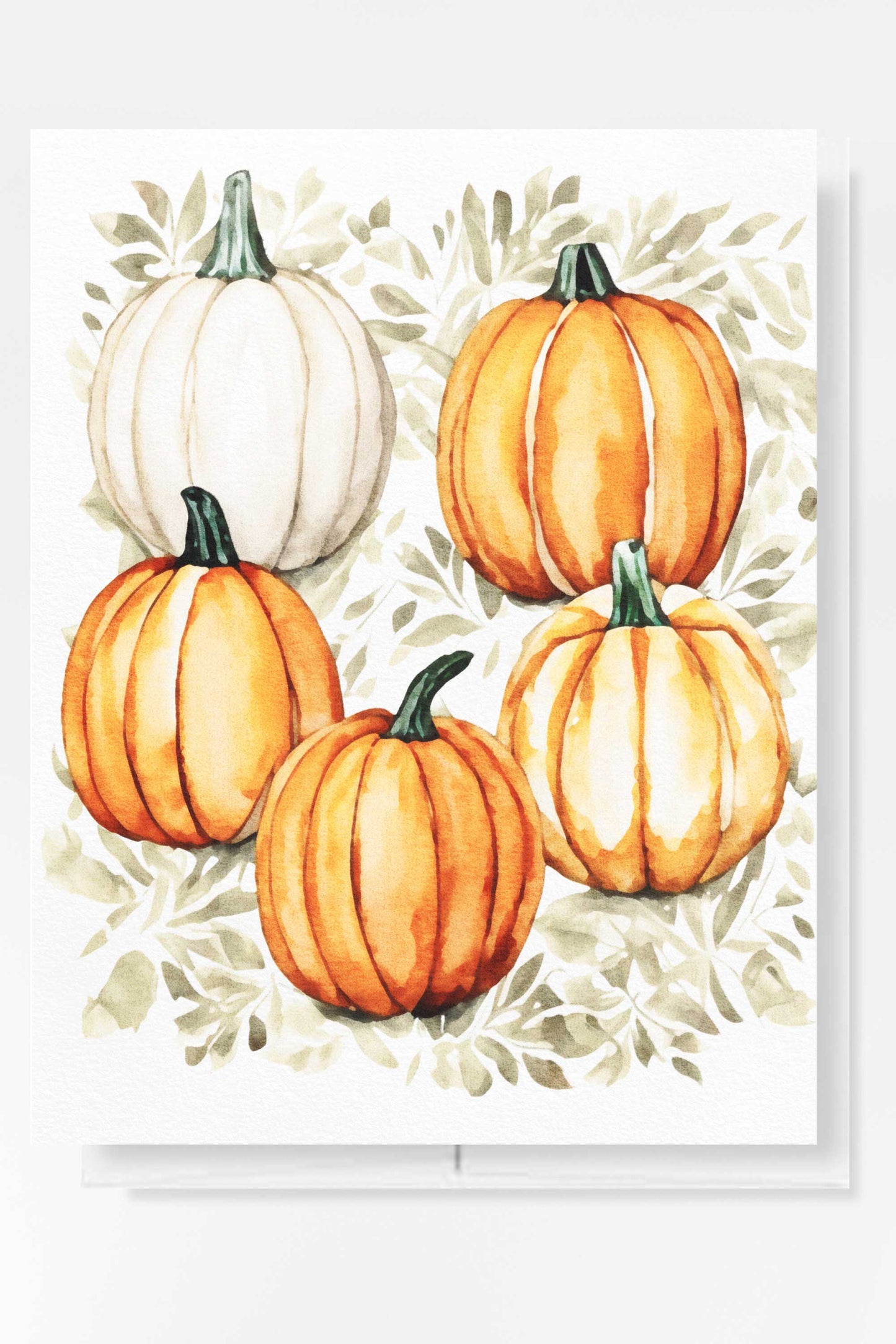 Pumpkin Patch Autumn Fall Halloween Card Watercolor Holiday H033 - Wholesale