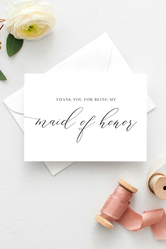 Thank You For Being My Maid of Honor Card - Wholesale