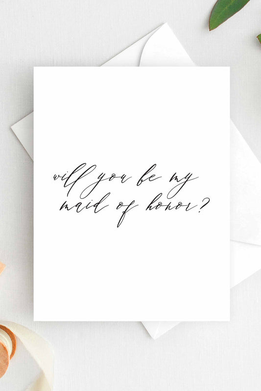 Will You Be My Maid of Honor Card - Bridal Party Proposal Wholesale - W016