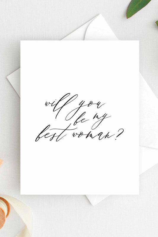 Will You Be My Best Woman Card - Bridal Party Proposal Wholesale - W018