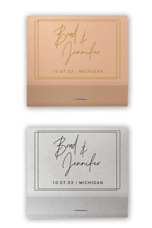 Custom Wedding Matchbooks Modern Wedding Favor Matches