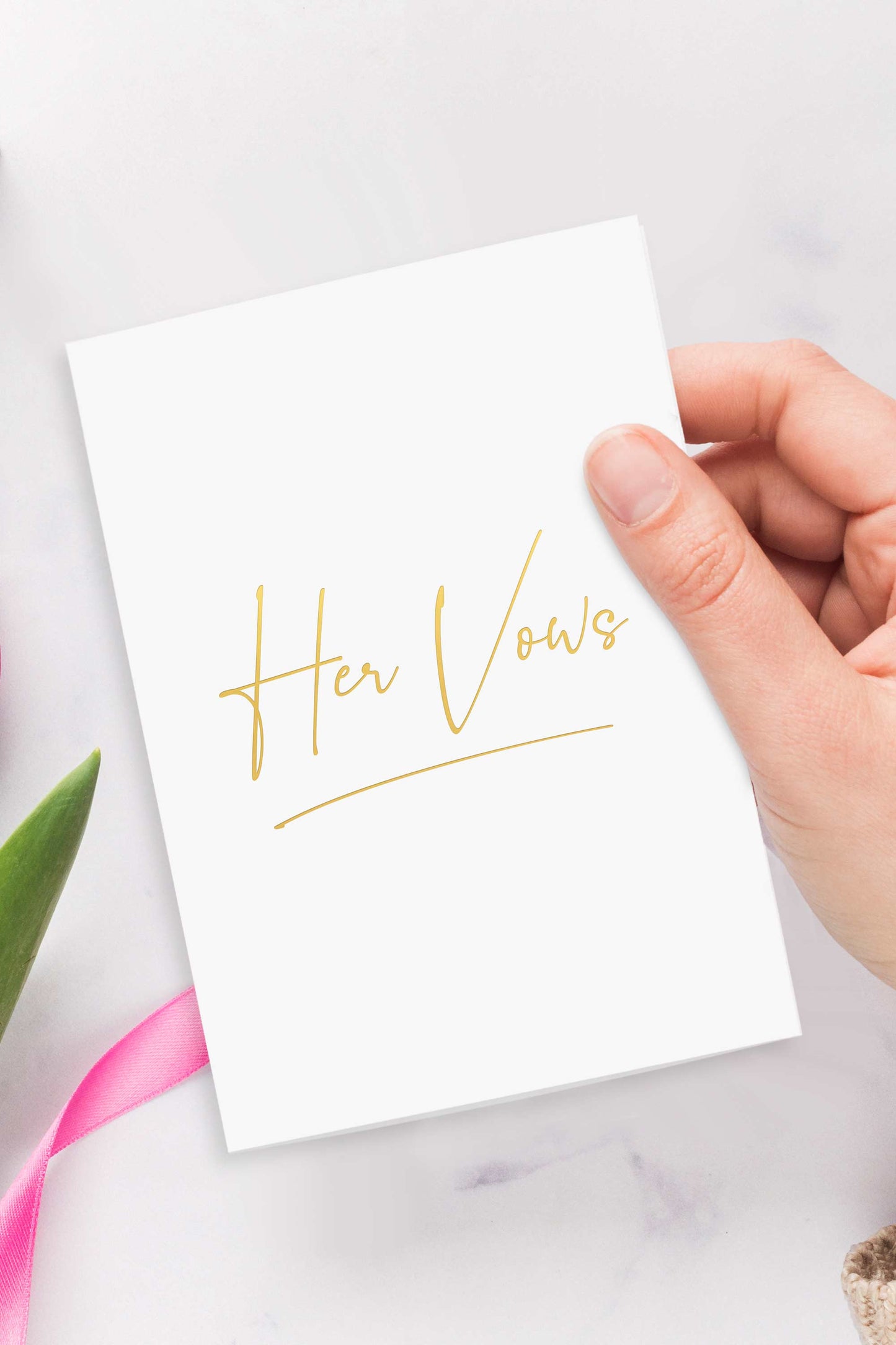 His and Hers Vow Books Set - White and Navy with Gold Foil - Tea and Becky