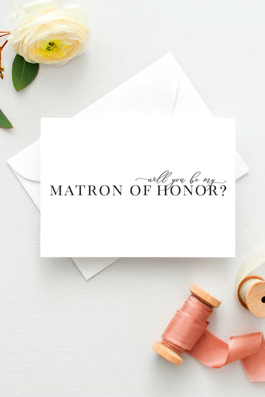 Will You Be My Matron of Honor Card Proposal Card