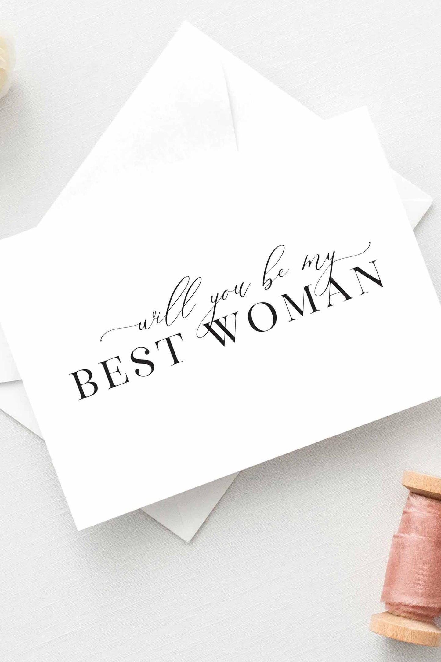 Will You Be My Best Woman? Proposal Card – Elegant Bridal Party Invitation