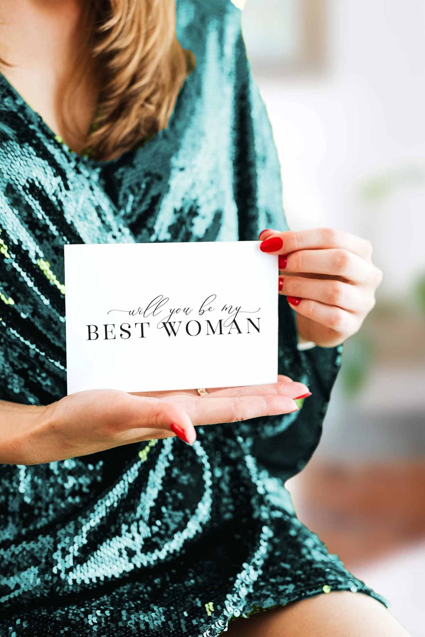 Will You Be My Best Woman? Proposal Card – Elegant Bridal Party Invitation