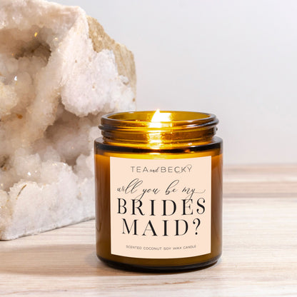 Will You Be My Bridesmaid Scented Candle Amber Jar 4oz - More colors