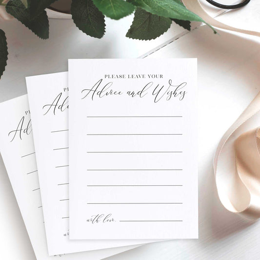 Advice and Well Wishes Wedding Guest Book Alternative Cards