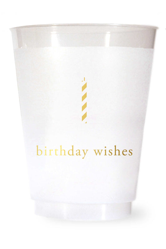 Birthday Wishes Candle  Shatterproof Cups in Gold - Wholesale