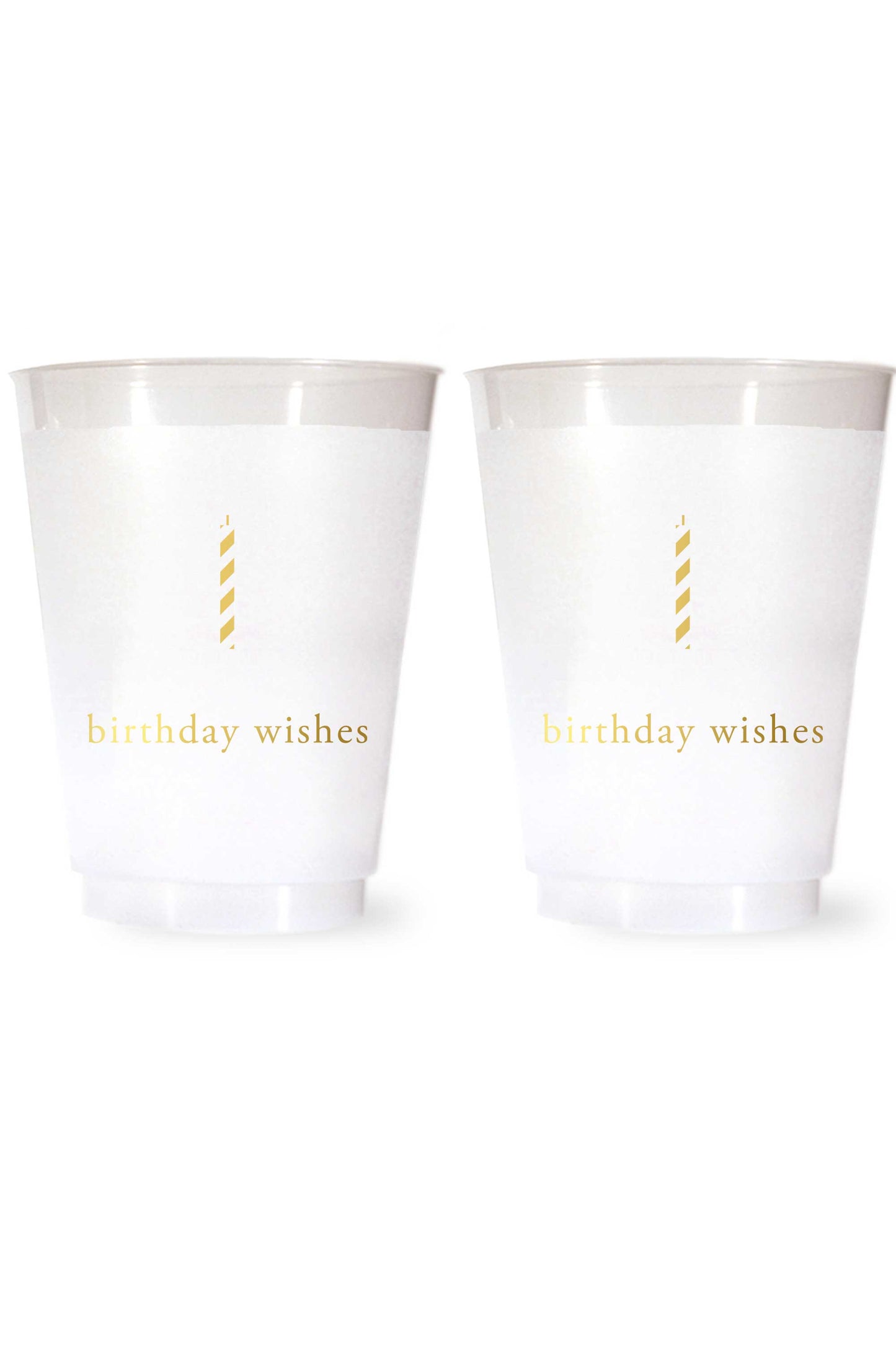 Birthday Wishes Candle  Shatterproof Cups in Gold - Wholesale