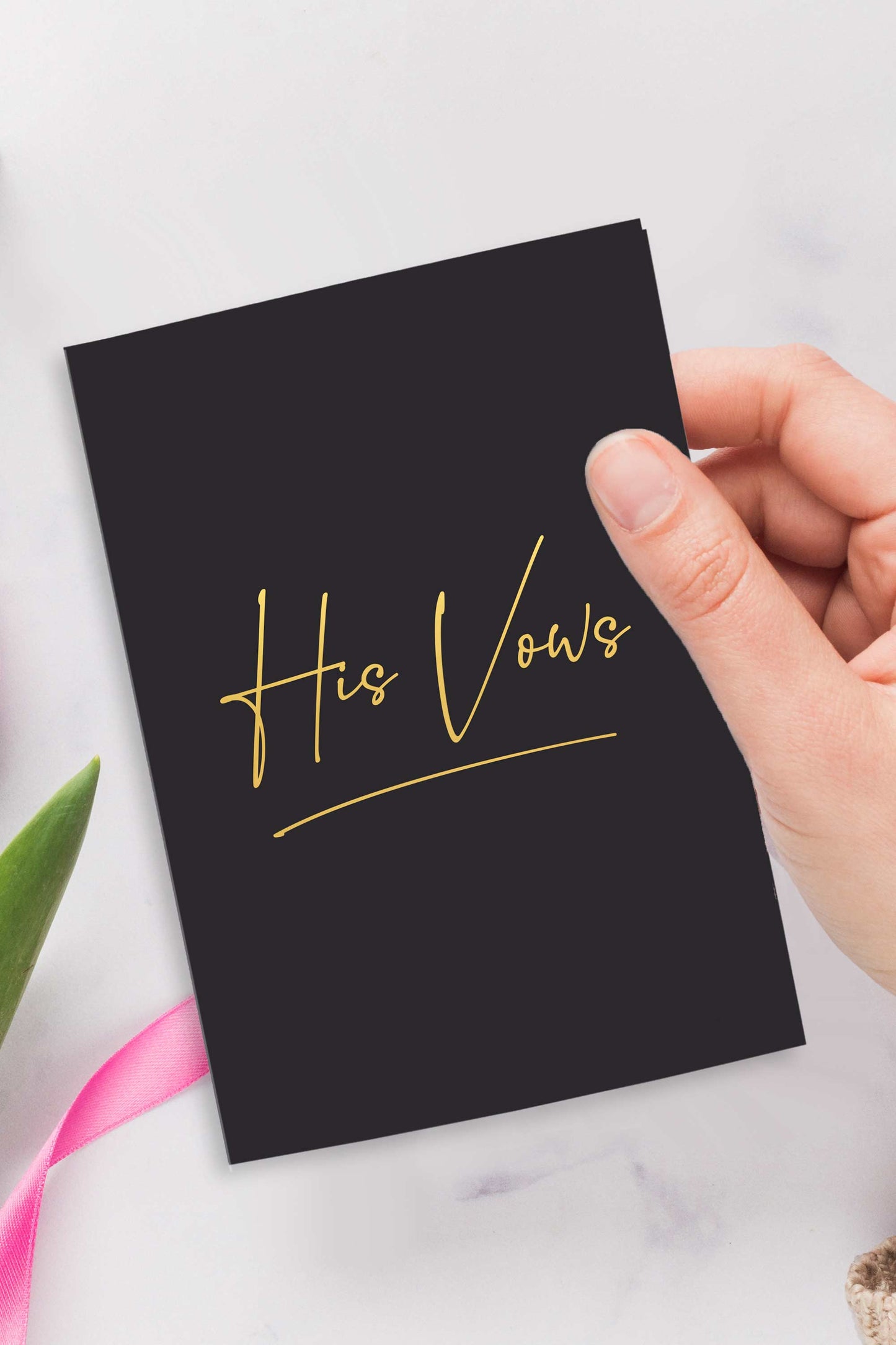 Vow Books - Blush and Black with Gold Foil - Tea and Becky