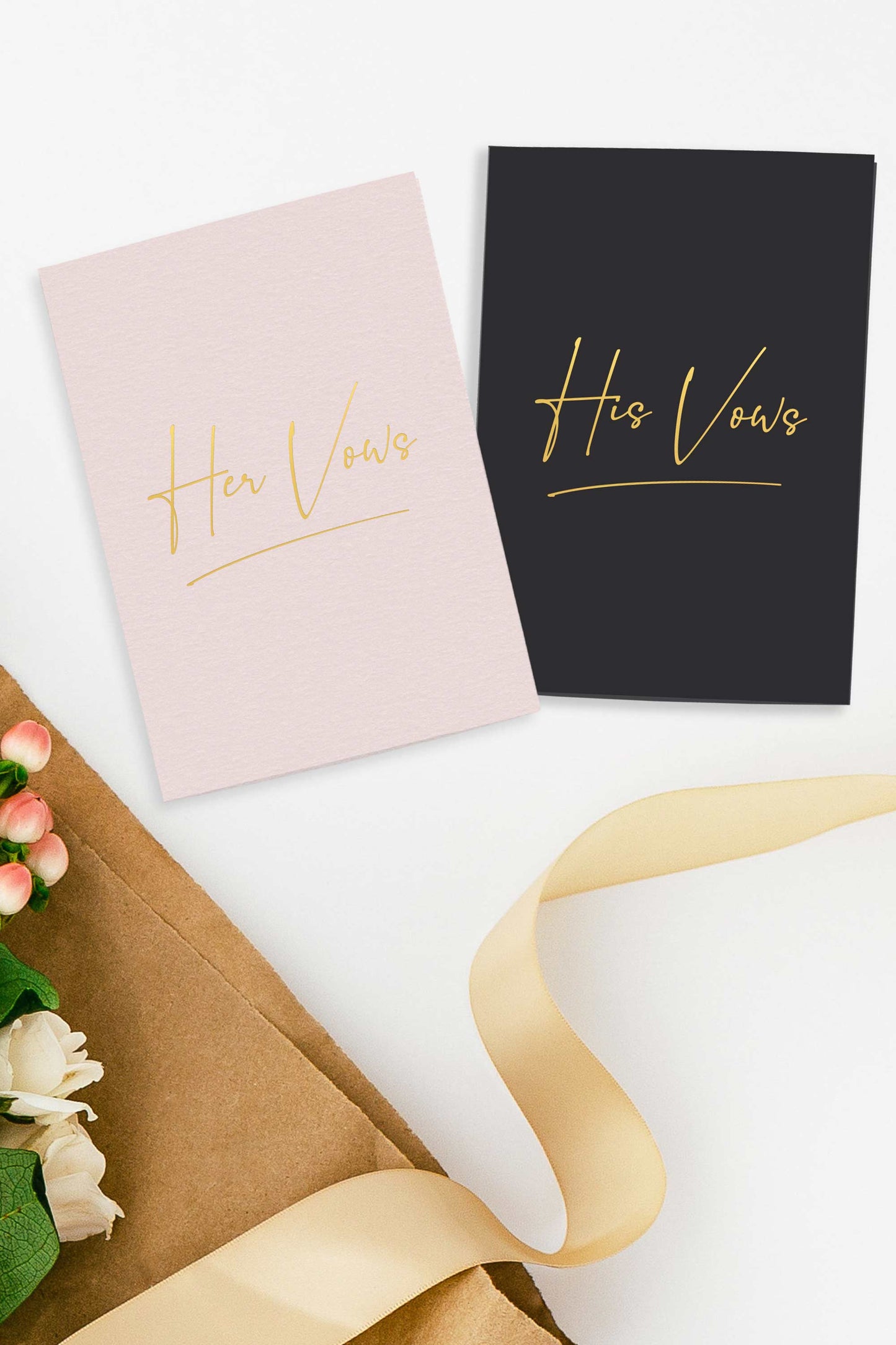 Vow Books - Blush and Black with Gold Foil - Tea and Becky