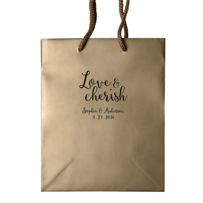 Love and Cherish Personalized Wedding Welcome Bags - Alicia Collection - Tea and Becky