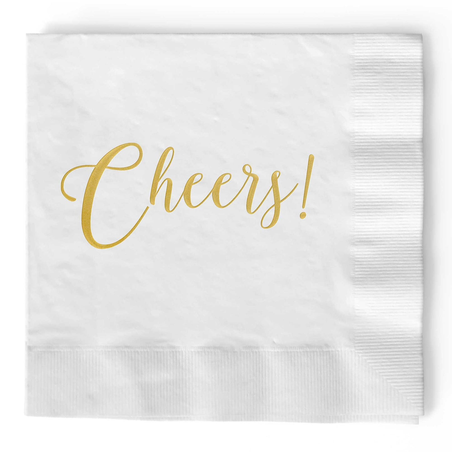 Cheers Napkins White and Gold - Wholesale