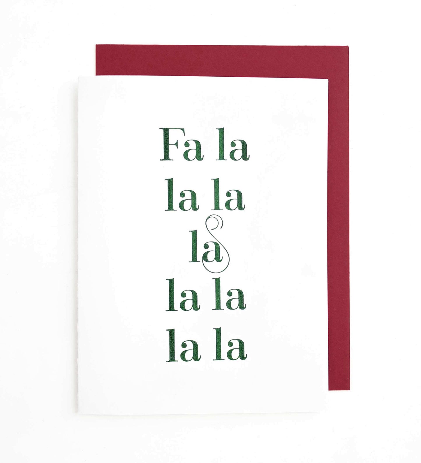 Fa La La Letterpress Christmas Card - Tea and Becky