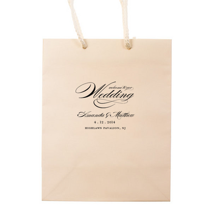 Welcome to Our Wedding Bags - Personalized Gift Bag - Audrey Collection - Tea and Becky